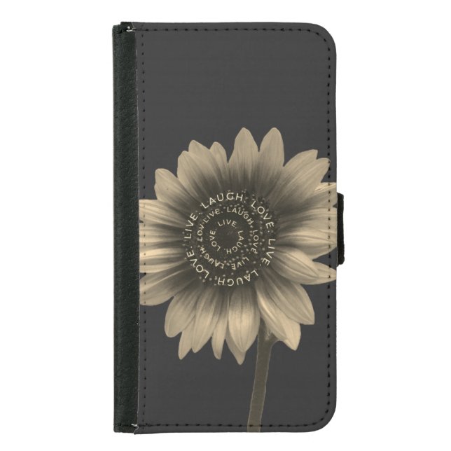 Sunflower Live, Laugh, Love Samsung Galaxy Wallet Case (Front)