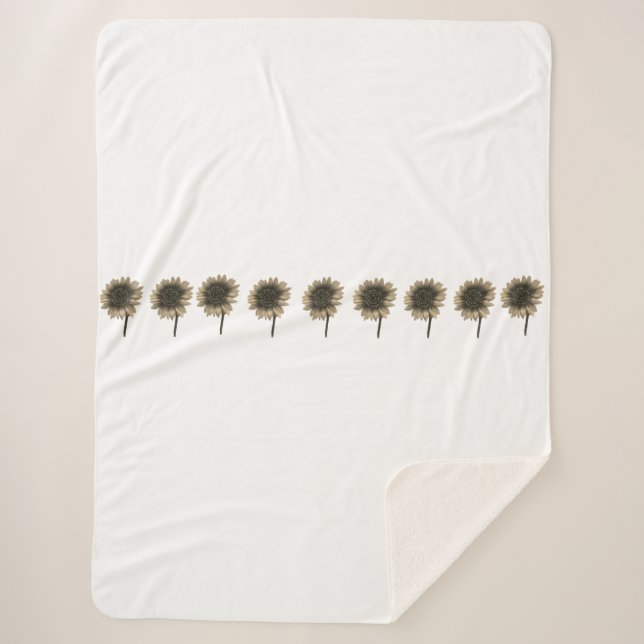 Sunflower Live, Laugh, Love Sherpa Blanket (Front)