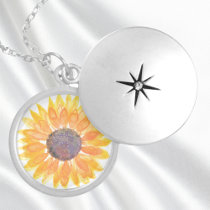 Sunflower Locket Necklace