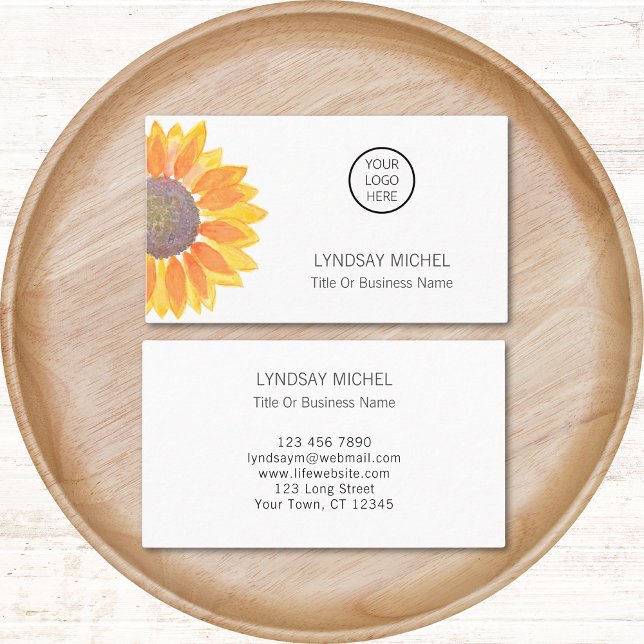 Sunflower Logo Professional Business Card (Creator Uploaded)