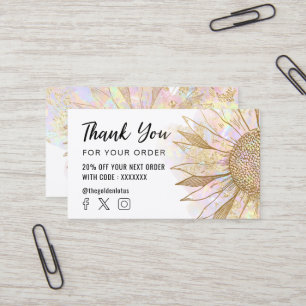sunflower logo thank you business card