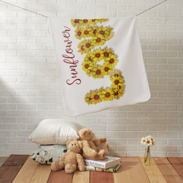 Sunflower Love Baby Blanket (In Situ)