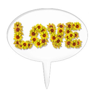 Sunflower Love Cake Topper Pick