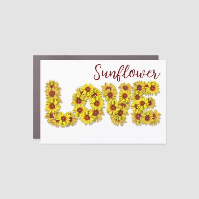 Sunflower Love Car Magnet (Front)