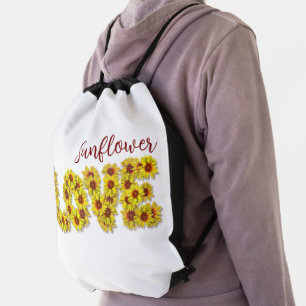 Sunflower Love Drawstring Bag