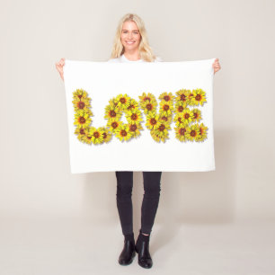 Sunflower Love Fleece Blanket