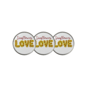 Sunflower Love Golf Ball Markers