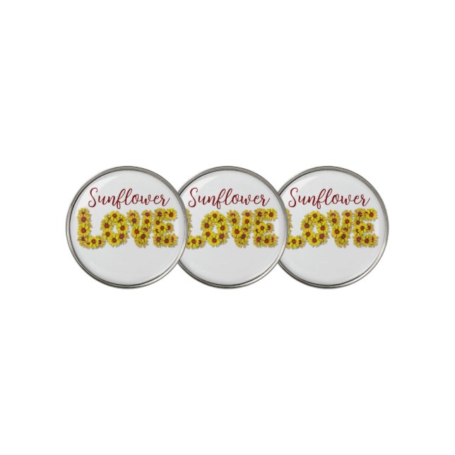 Sunflower Love Golf Ball Markers (3 Up)