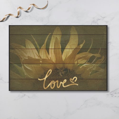 Sunflower Love Heart Tissue Paper