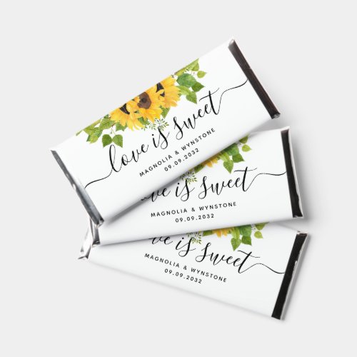 Sunflower Love is Sweet Wedding Hershey Bar Favors