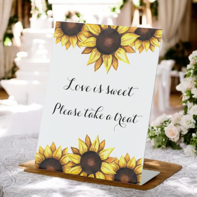Sunflower Love is Sweet Wedding Pedestal Sign (Creator Uploaded)