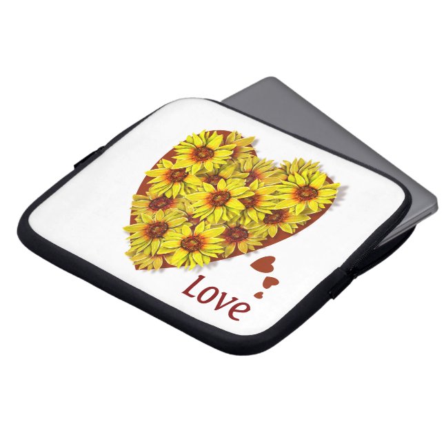 Sunflower Love Laptop Sleeve (Front Top)