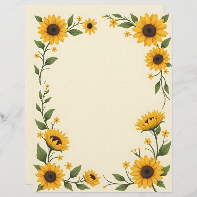 Sunflower Love Letterhead (Front/Back)