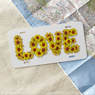 Sunflower Love License Plate