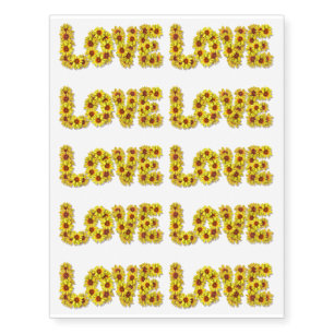 Sunflower Love Temporary Tattoos