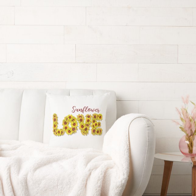 Sunflower Love Throw Pillow (Couch)