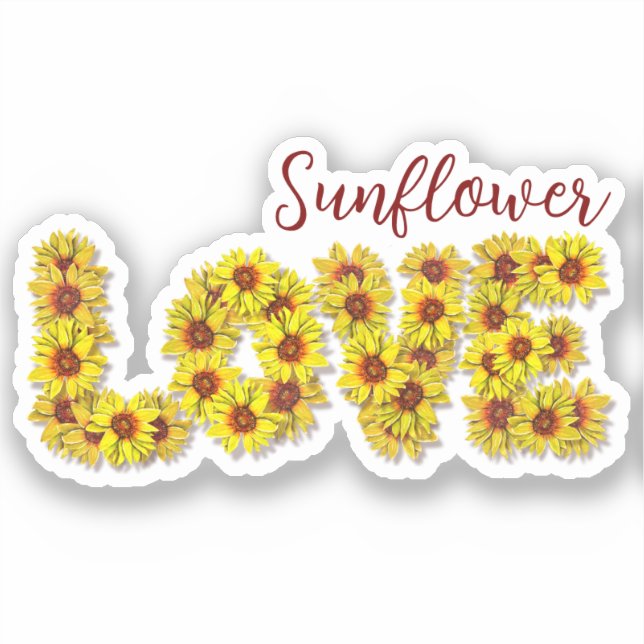 Sunflower Love Vinyl Sticker (Front)
