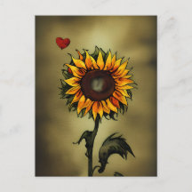 Sunflower Love | Watercolor Sunflower and Heart