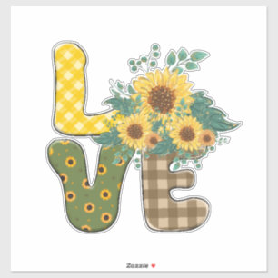 Sunflower Love Word Sticker
