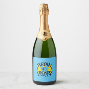 Sunflower Lover Begin With Kindness Sparkling Wine Label