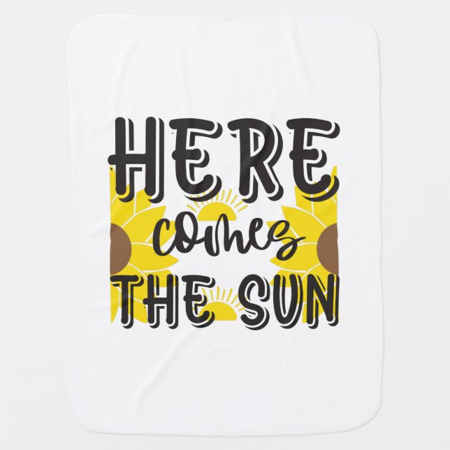 Sunflower Lover | Here Comes The Sun Baby Blanket (Front)