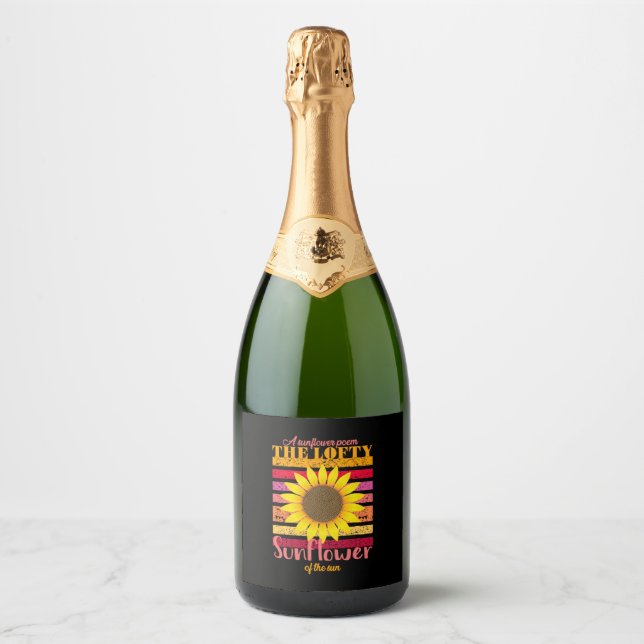 Sunflower Lover | Sunflower Of The Sun Sparkling Wine Label (Front)