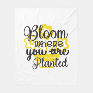 Sunflower Lover Where You Are Planted Fleece Blanket