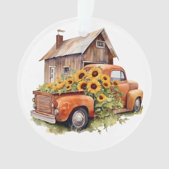 Sunflower Lovers Holiday Ornament (Front)