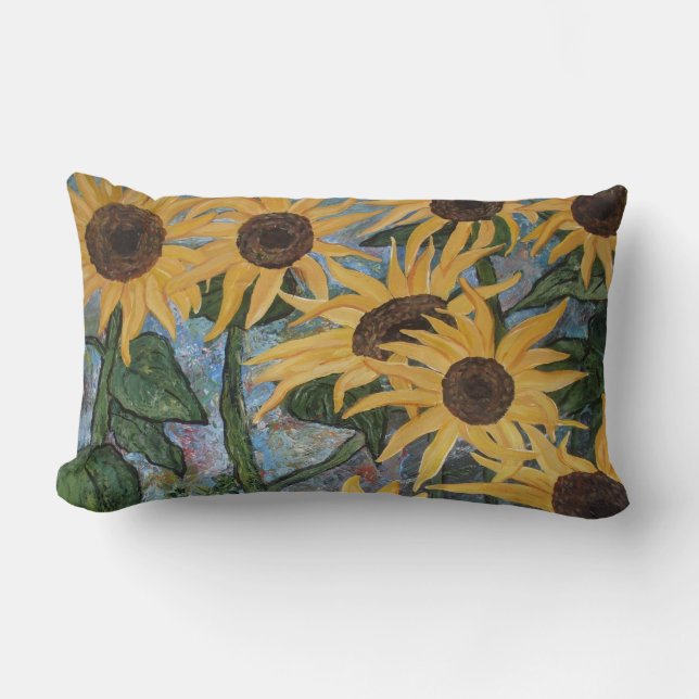 Sunflower Lumbar Pillow (Front)