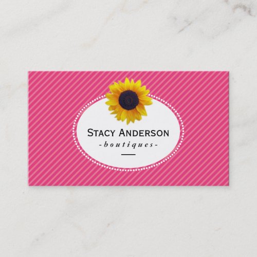 Sunflower  Magenta Stripes Business Card