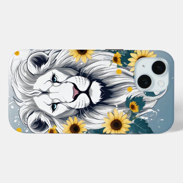 Sunflower Magical Lion iPhone Case | Custom Design (Back (Horizontal))