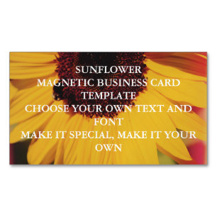 SUNFLOWER MAGNETIC BUSINESS CARD TEMPLATE