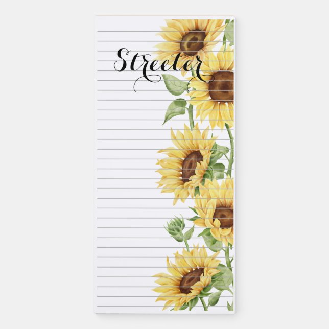 Sunflower Magnetic Notepad (Front)