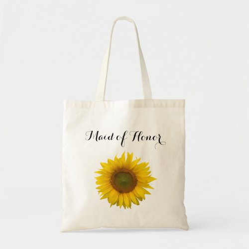 Sunflower Maid of Honor Bridesmaid Wedding Party Tote Bag
