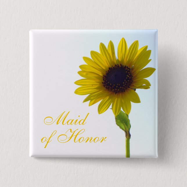 Sunflower Maid of Honor Pin (Front)