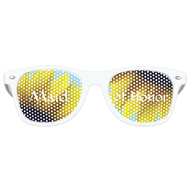 Sunflower Maid of Honor Retro Sunglasses (Front)