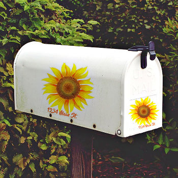 Sunflower Mailbox Sticker by ibelieveimages at Zazzle