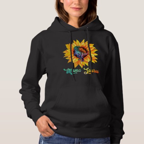 Sunflower Mamasaurus Funny Mothers Day Hoodie