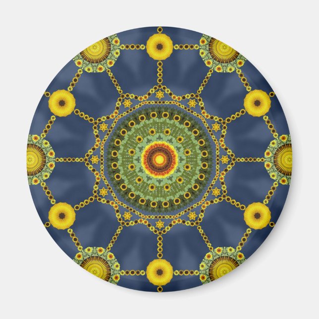 Sunflower Mandala Array Magnet (Front)