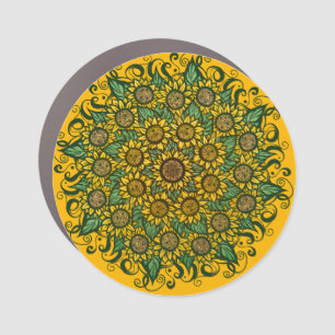 Sunflower Mandala Nature Lover Sunflowers Floral Car Magnet