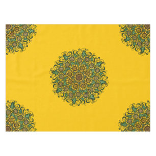 Sunflower Mandala Nature Lover Sunflowers Floral Tablecloth
