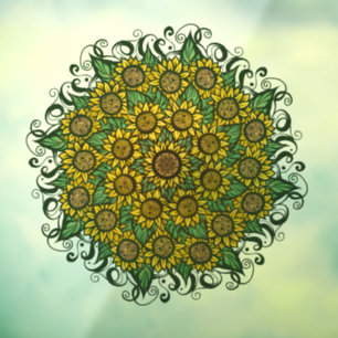 Sunflower Mandala Nature Lover Sunflowers Floral Window Cling