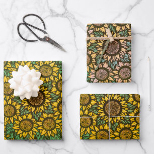 Sunflower Mandala Nature Lover Sunflowers Floral   Wrapping Paper Sheets