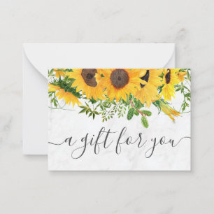 Sunflower Marble Small Business Gift Certificate Note Card