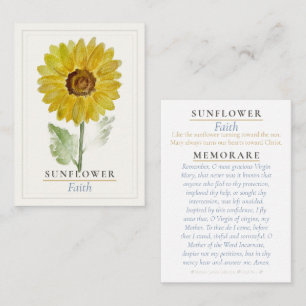 Sunflower Marian Garden Holy Prayer Card Faith