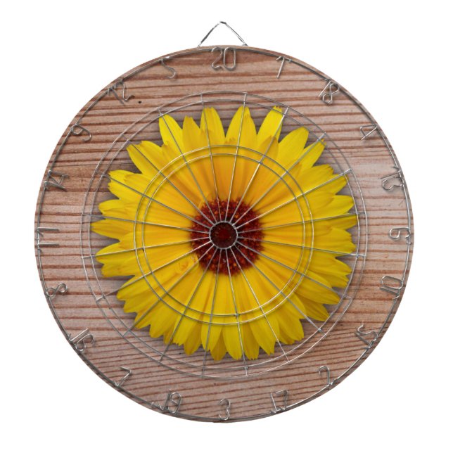 Sunflower Marigold on Rustic Wooden Boards (Front)
