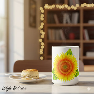 Sunflower Mark Elegant Floral Design Coffee Mug