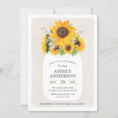 Sunflower Mason Jar Baby Shower Invitation (Front)