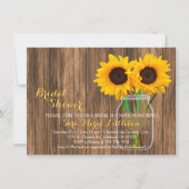 Sunflower Mason Jar Bridal Shower Invites (Front)