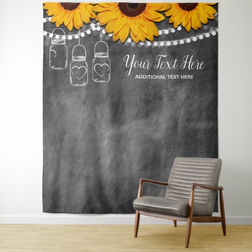 Sunflower Mason Jar Photo Booth Backdrop